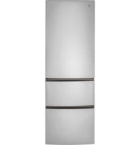 GE - 11.9 Cu. Ft. Bottom-Freezer Refrigerator - Stainless Steel