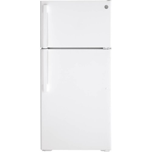 GE - 15.6 Cu. Ft. Top-Freezer Refrigerator - White