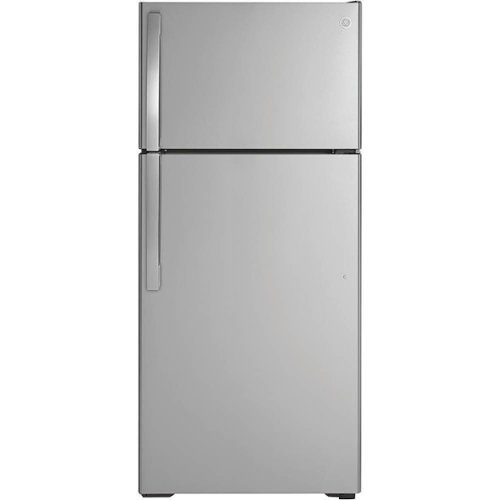 GE - 16.6 Cu. Ft. Top-Freezer Refrigerator - Stainless Steel