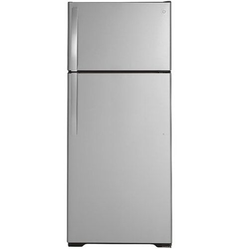 GE - 17.5 Cu. Ft. Top-Freezer Refrigerator - Stainless Steel