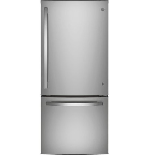 GE - 21.0 Cu. Ft. Bottom-Freezer Refrigerator - Stainless Steel