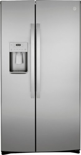 GE - 21.8 Cu. Ft. Side-by-Side Counter-Depth Refrigerator - Stainless Steel