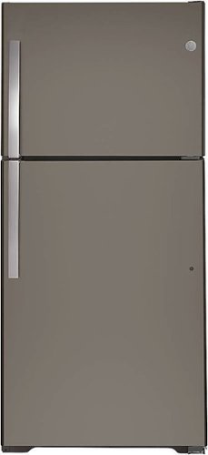 GE - 21.9 Cu. Ft. Top-Freezer Refrigerator with Garage Ready Performance from 38-110 Degrees Fahrenheit - Slate