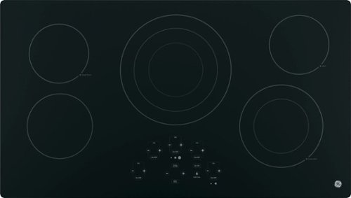 GE - 36" Built-In Electric Cooktop - Black on Black