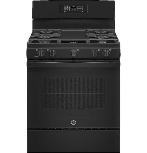 GE - 5.0 Cu. Ft. Freestanding Gas Range with Self-cleaning and Power Boil Burner - Black on Black
