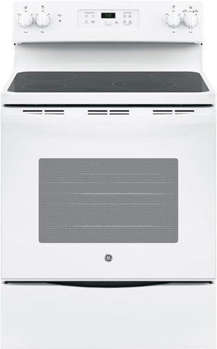 GE - 5.3 Cu. Ft. Freestanding Electric Range with Power Boil and Ceramic Glass Cooktop - White