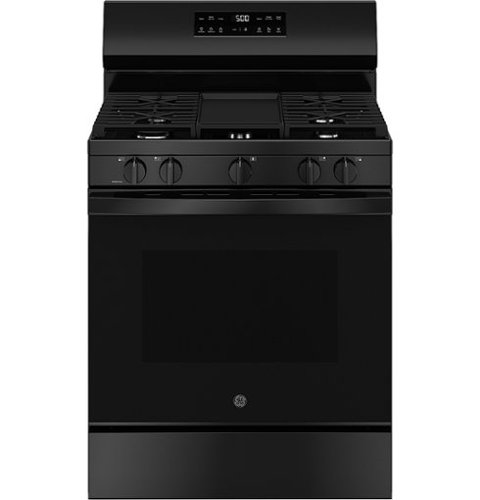 GE - 5.3 Cu. Ft. Freestanding Gas Range with Self-Clean and Steam Cleaning Option and Crisp Mode - Black