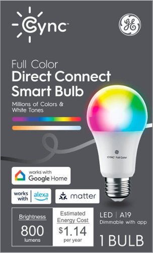 GE - Cync Direct Connect Matter Light Bulbs ( A19 LED Color Changing Light Bulbs) - Full Color