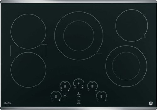 GE Profile - 30" Built-In Electric Cooktop - Stainless Steel on Black