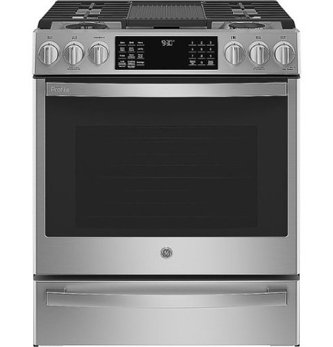 GE Profile - 5.7 Cu. Ft. Slide-In Dual Fuel True Convection Range with No Preheat Air Fry and Wi-Fi - Stainless Steel