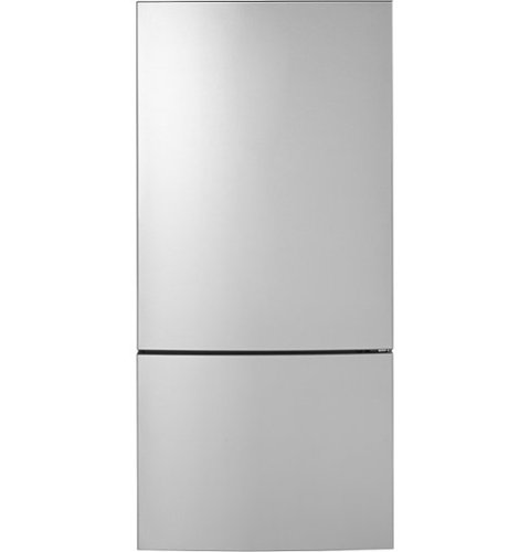 GE - ® ENERGY STAR® 17.7 Cu. Ft. Bottom-Freezer Refrigerator - Stainless Steel