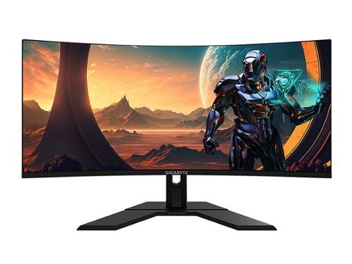 GIGABYTE - GS34WQC 34" LED WQHD FreeSync Premium Curved Gaming Monitor with HDR (HDMI, DisplayPort) - Black