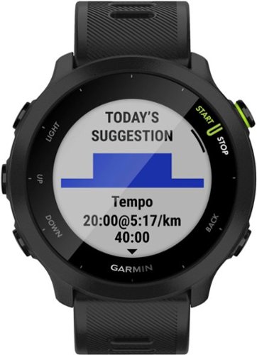 Garmin - Forerunner 55 GPS Smartwatch 42mm Fiber-Reinforced Polymer - Black