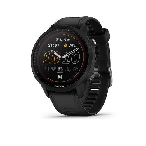 Garmin - Forerunner 955 Solar GPS Smartwatch 47 mm Fiber-reinforced polymer - Black