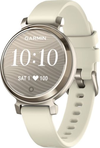 Garmin - Lily 2 Smartwatch 34 mm Anodized Aluminum - Cream Gold with Coconut Silicone Band