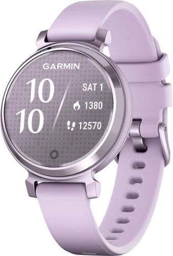 Garmin - Lily 2 Smartwatch 34 mm Anodized Aluminum - Metallic Lilac with Lilac Silicone Band