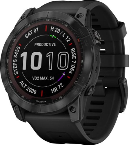 Garmin - fēnix 7X Sapphire Solar GPS Smartwatch 51 mm Fiber-reinforced polymer - Black DLC Titanium