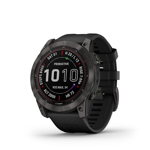 Garmin - fēnix 7X Sapphire Solar GPS Smartwatch 51 mm Fiber-reinforced polymer - Carbon Gray DLC Titanium