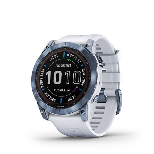 Garmin - fēnix 7X Sapphire Solar GPS Smartwatch 51 mm Fiber-reinforced polymer - Mineral Blue DLC Titanium