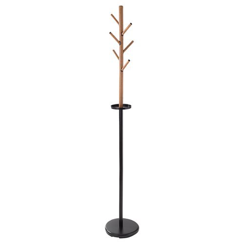 Honey-Can-Do - Freestanding Coat Rack with Tree Design and Accessory Tray - Black