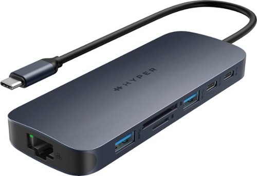 Hyper - HyperDrive Next 10 Port USB-C Hub, 4K HDMI, Ethernet, 2 USB-C, 2 USB-A, microSD/SD, travel dock for MacBook/PC - Midnight Blue