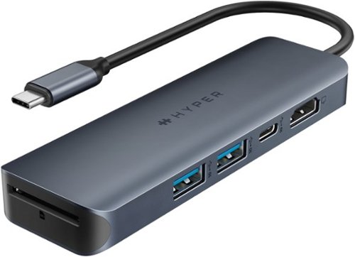 Hyper - HyperDrive Next 6 Port USB-C Hub, 4K HDMI, 1 USB-C, 2 USB-A, travel dock for MacBook and Windows PC - Midnight Blue