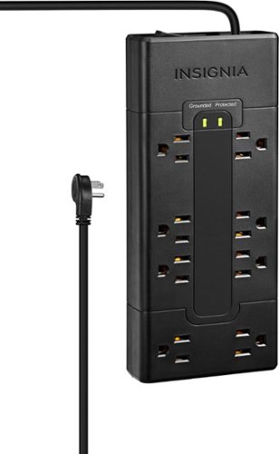 Insignia™ - 8-Outlet 1,200 Joules Surge Protector - Black