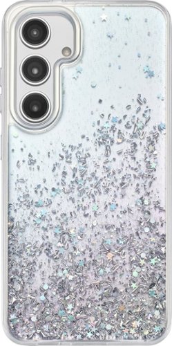 Insignia™ - Hard-Shell Case for Samsung Galaxy S24 - Glitter Gradient (Clear)