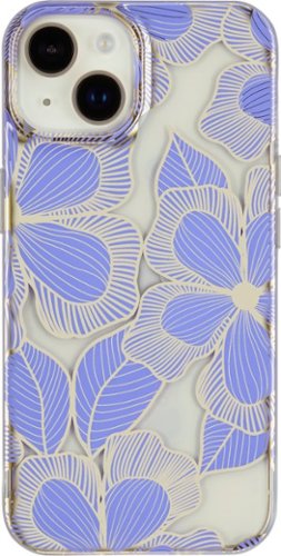 Insignia™ - Hard-Shell Case for iPhone 14 Plus - Purple Flower