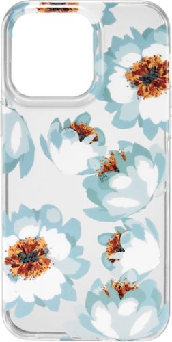 Insignia™ - Hard-Shell Case for iPhone 14 Pro Max - Blue flower