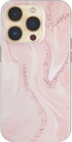 Insignia™ - Hard-Shell Case for iPhone 14 Pro Max - Pink Marble