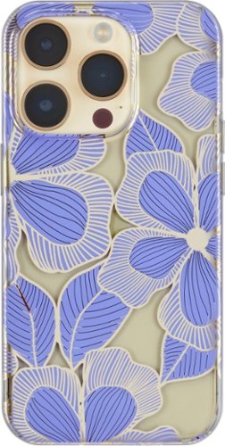 Insignia™ - Hard-Shell Case for iPhone 14 Pro - Purple Flower