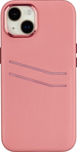 Insignia™ - Leather Wallet Case for iPhone 14 Plus - Pink