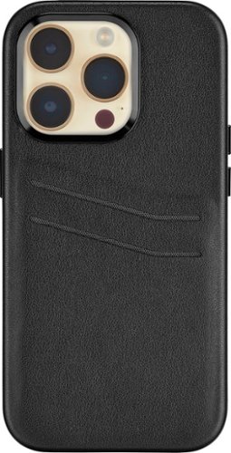 Insignia™ - Leather Wallet Case for iPhone 14 Pro - Black