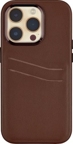 Insignia™ - Leather Wallet Case for iPhone 14 Pro - Bourbon