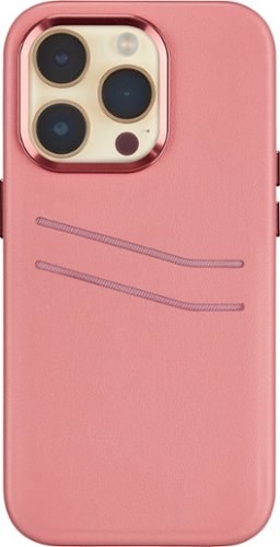 Insignia™ - Leather Wallet Case for iPhone 14 Pro - Pink