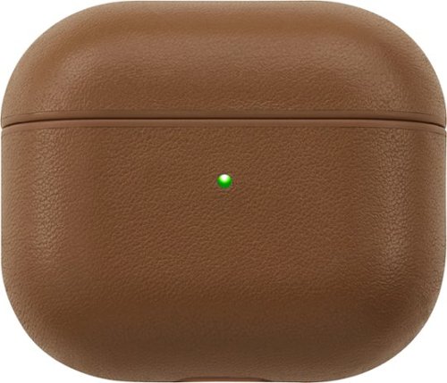 Insignia™ - Magnetic Leather Case for Apple AirPods (3rd Generation) - Brown