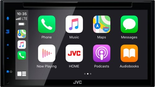 JVC - 6.8" - AndroidAuto/Carplay Built-In Bluetooth - In Dash CD/DVD/DM Receiver - Black