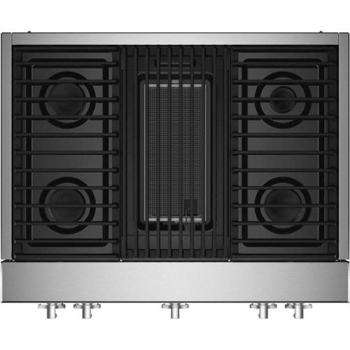 JennAir - NOIR 36" Built-In Gas Cooktop with Grill - Stainless Steel