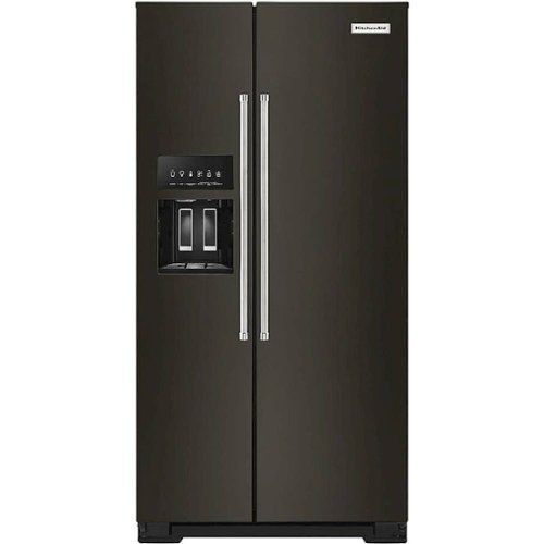 KitchenAid - 22.6 Cu. Ft. Side-by-Side Counter-Depth Refrigerator - Black Stainless Steel