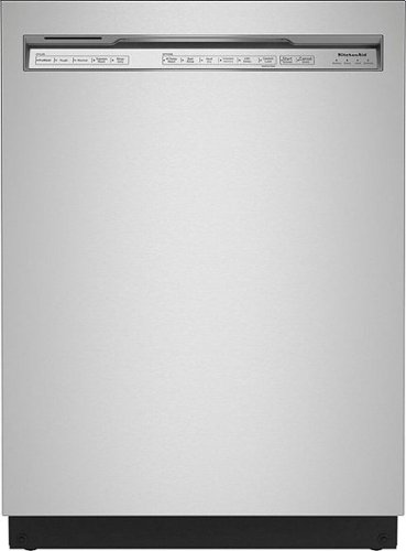 KitchenAid - 24" Front Control Built-In Dishwasher with Stainless Steel Tub, PrintShield Finish, 3rd Rack, 39 dBA - Stainless Steel