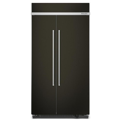 KitchenAid - 25.5 Cu. Ft. Side-by-Side Refrigerator with Under-Shelf Prep Zone - Black Stainless Steel