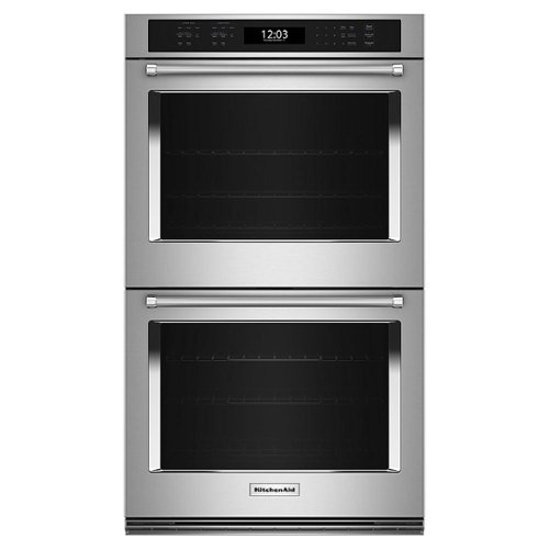 KitchenAid - 27" Built-In Electric Convection Double Wall Oven with Air Fry Mode - Stainless Steel