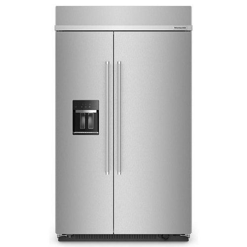 KitchenAid - 29.4 Cu. Ft. Side-by-Side Built-In Refrigerator with Ice and Water Dispenser - Stainless Steel