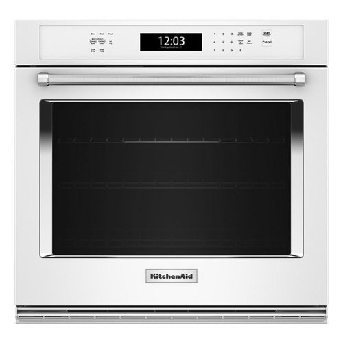 KitchenAid - 30" Built-In Single Electric Convection Wall Oven with Air Fry Mode - White