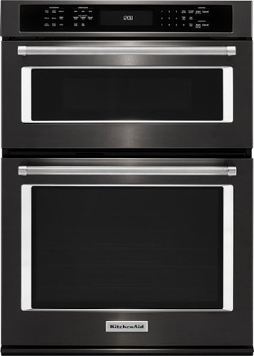 KitchenAid - 30" Single Electric Convection Wall Oven with Built-In Microwave - Black Stainless Steel