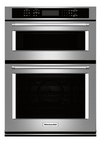 KitchenAid - 30" Single Electric Convection Wall Oven with Built-In Microwave - Stainless Steel