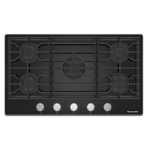 KitchenAid - 36" Built-In Gas Cooktop with 18K BTU Burner - Black