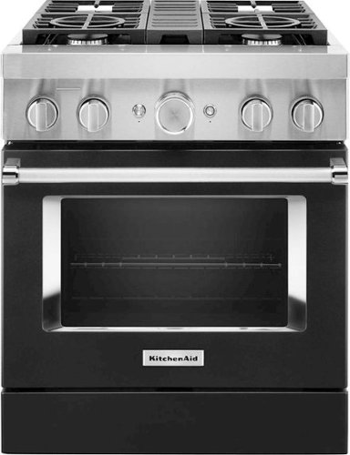 KitchenAid - 4.1 Cu. Ft. Freestanding Dual Fuel True Convection Range with Self-Cleaning - Imperial Black