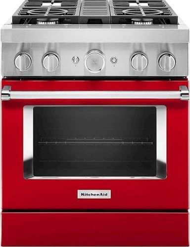 KitchenAid - 4.1 Cu. Ft. Freestanding Dual Fuel True Convection Range with Self-Cleaning - Passion Red